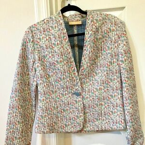 Katie Hill Blazeer 100 percent silk confetti design